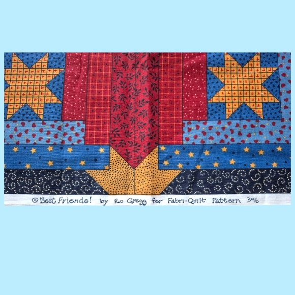 Vintage Christmas blocks pattern cotton Quilt fabric by Ro Gregg for Fabri-Quilt - Picture 2 of 4